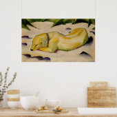 フランツ・マーク – 犬が雪の中に横たわる1910-11パピーホワイト ポスター (キッチン)