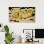 フランツ・マーク – 犬が雪の中に横たわる1910-11パピーホワイト ポスター (ホームオフィス)