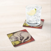 フランツ・マーク『白い猫』 スクエアペーパーコースター (インサイチュ)