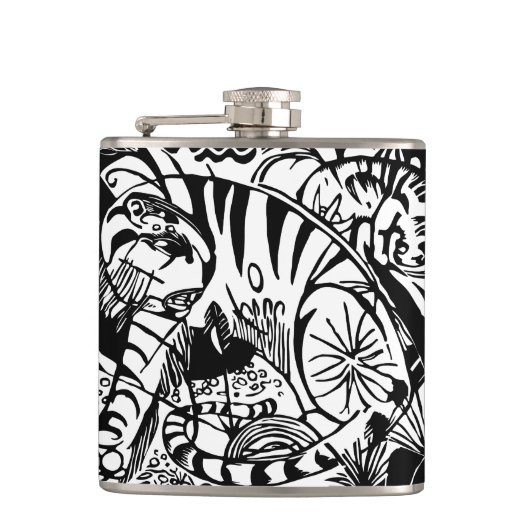 フランツ・マーク – 白黒のタイガー – 抽象芸術・アート フラスク (正面)