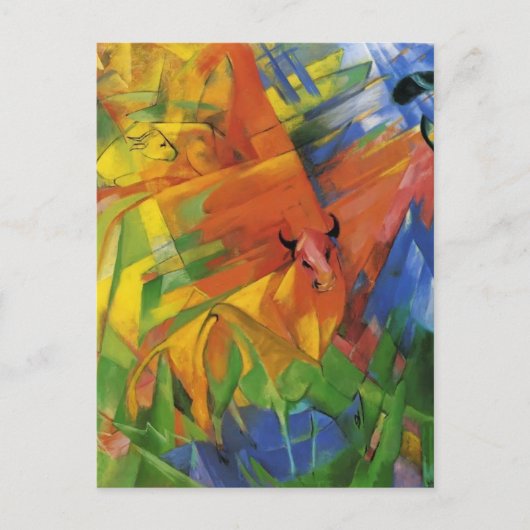 フランツ・マーク – 風景の中の動物 ポストカード (正面)