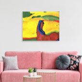 フランツ・マーク – 風景の中の絵画馬 キャンバスプリント (インサイチュ (リビング))