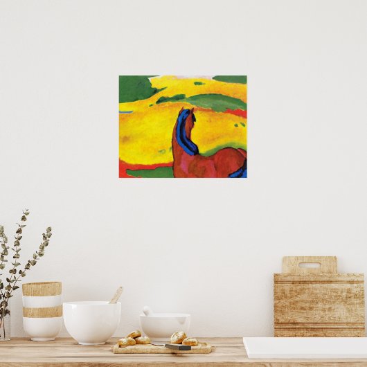 フランツ・マーク – 風景の中の絵画馬 ポスター (キッチン)