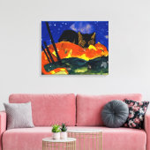 フランツ・マーク – 2匹の猫、有名絵画な猫、 キャンバスプリント (インサイチュ (リビング))