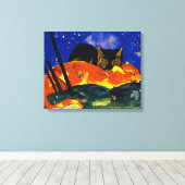 フランツ・マーク – 2匹の猫、有名絵画な猫、 キャンバスプリント (インサイチュ (ウッドフロア))