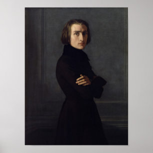 フランツ・リスト1839年のポートレート ポスター