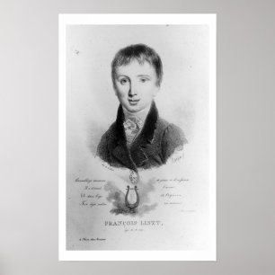 フランツ・リスト(1811-86年)のポートレートは11を老化させました(engravi ポスター