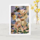 フランツDvorakの誕生日で鳥を絵を描くこと カード (黄色い花)