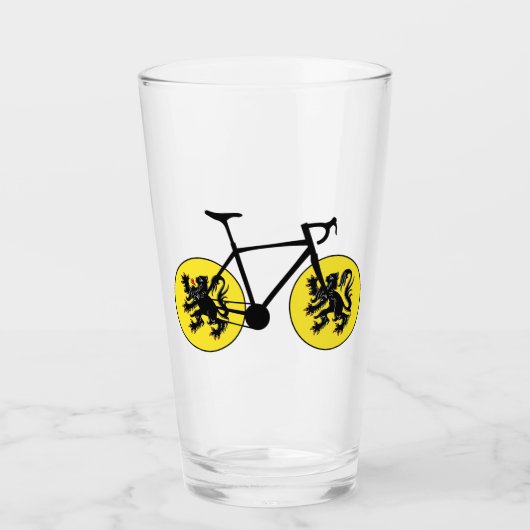 フランドル国旗のサイクリング タンブラーグラス (正面)