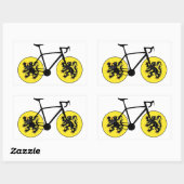 フランドル国旗のサイクリング 長方形シール (シート)