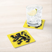 フランドル国旗 スクエアペーパーコースター (インサイチュ)