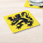 フランドル国旗 スクエアペーパーコースター (アングル)