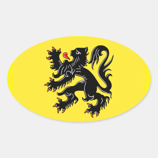 フランドル国旗 楕円形シール (正面)