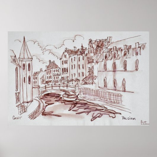フランドル建築 |ゲント（ベルギー） ポスター (正面)