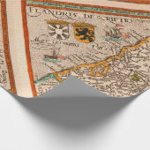 フランドル県の地図（1609年） ラッピングペーパー (角)