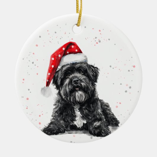 フランドル・ブービエ犬のクリスマス オーナメント 名入れ (正面)