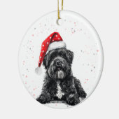 フランドル・ブービエ犬のクリスマス オーナメント 名入れ (左)
