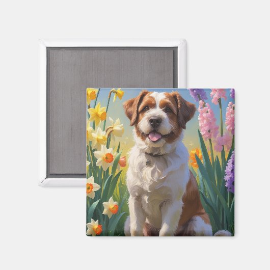 フランドル・ブーヴィエの春の花の絵 マグネット (正面/裏面)