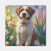 フランドル・ブーヴィエの春の花の絵 マグネット (正面)