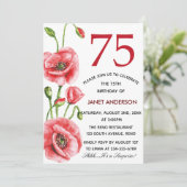 フランドル・ポピー・ウォーター・カラー75thバースデーパーティー 招待状 (スタンド正面)