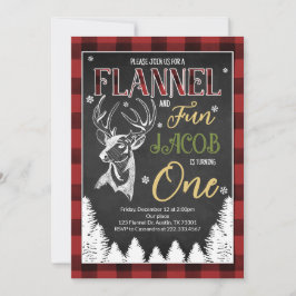 フランネルとおもしろい第1誕生日 招待状