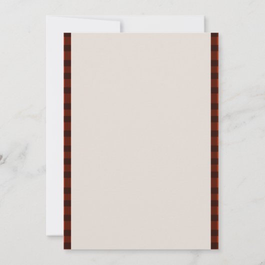 フランネルとスパークリング ウィンター レッド & ブラック カップルシャワー 招待状 (裏面)