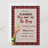 フランネルとファイズウィンターレッド&ブラックバチェロレッテ 招待状 (正面)