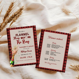 フランネルとファイズウィンターレッド&ブラックバチェロレッテ 招待状