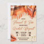 フランネルとファイズブライダルシャワー，秋，オレンジ 招待状 (正面)