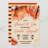 フランネルとファイズブライダルシャワー,秋,オレンジ 招待状 (正面/裏面)