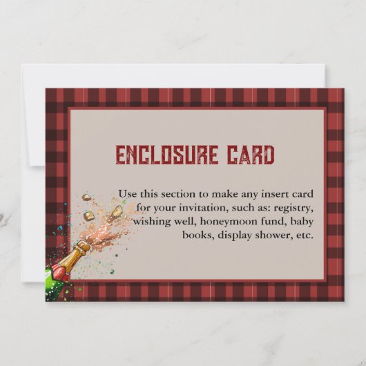 フランネルとファイズ冬の赤いブラックプレイドエンクロージャ 招待状 (正面)