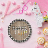 フランネルとファイズ紙プレート – 白 – 木 ペーパープレート (パーティー)