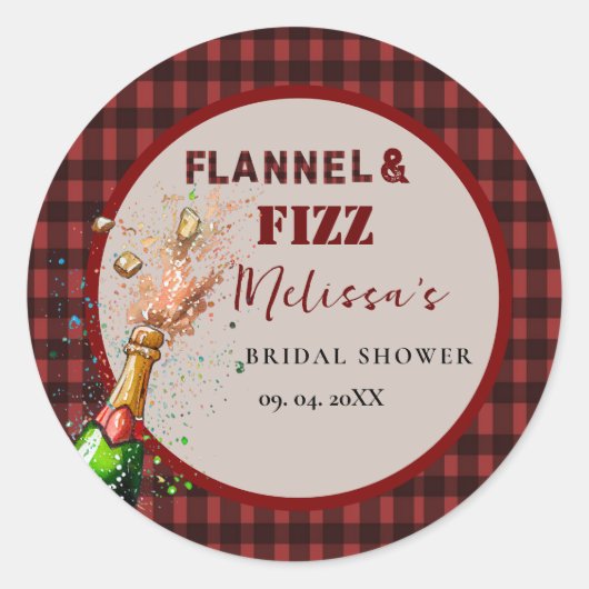 フランネルとフィズのウィンター 赤と黒のブライズシャワー ラウンドシール (正面)