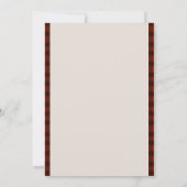 フランネルとフィズの冬の赤と黒のカップルシャワー 招待状 (裏面)