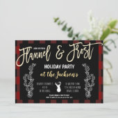 フランネルと霜のパーティー招待状 招待状 (スタンド正面)