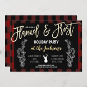フランネルと霜のパーティー招待状 招待状 (正面/裏面)