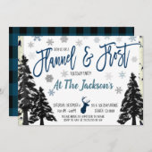 フランネルと霜のパーティー招待状 招待状 (正面/裏面)