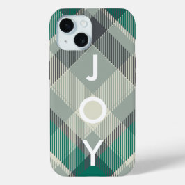 フランネルのギンガム醜い甘いプレイドメリークリスマス iPhone 15ケース