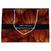 フランネルのバスケットボール ラージペーパーバッグ (正面)