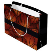 フランネルのバスケットボール ラージペーパーバッグ (裏面アングル)