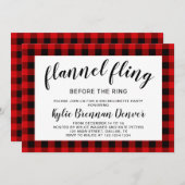 フランネルのリングや輪前に飛ぶ。バチェロレッテ 招待状 (正面/裏面)
