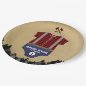 フランネルアップベビースーツランバージャックファースト誕生日 ペーパープレート (アングル)