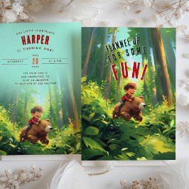 フランネルアップ – Lumberjack誕生日パーティー 招待状