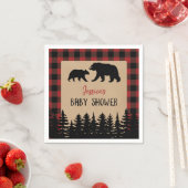フランネルアドベンチャーベアーベビーシャワーデコール スタンダードカクテルナプキン (インサイチュ)