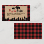 フランネルアドベンチャーベアーベビーブシャワーおむつラッフル 名刺 (正面/裏面)