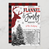 フランネルアンドファミリーホリデーパーティー招待状 招待状 (正面/裏面)