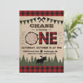 フランネルウッドスタンプフォレストウィルダネス誕生日 招待状 (スタンド正面)