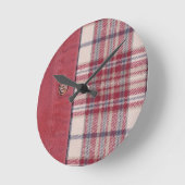 フランネルシャツの柄 ラウンド壁時計 (傾斜)