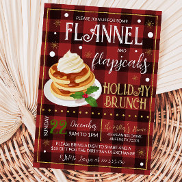 フランネルジャケットとパンケーキのクリスマスパーティー 招待状