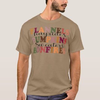 フランネルズハイライドパンプキンス秋ビーブズオータム感謝してい Tシャツ
